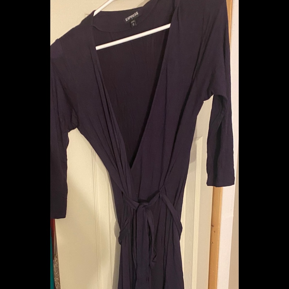 Plum wrap dress 3/4 sleeve